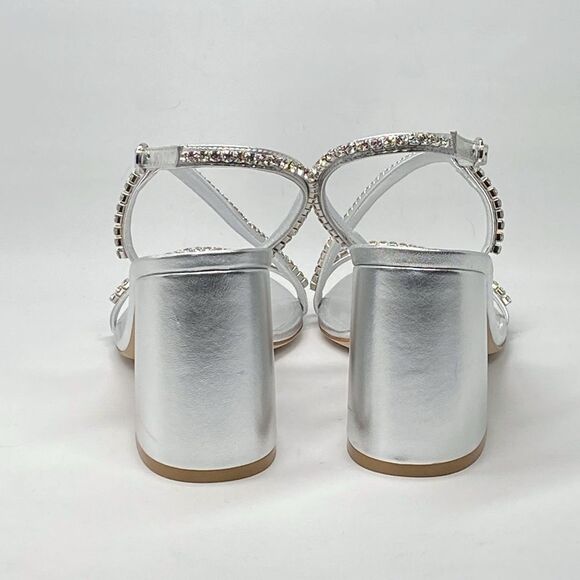 Stuart Weitzman Embellished Metallic Leather Sandals size 8 - Picture 8 of 14